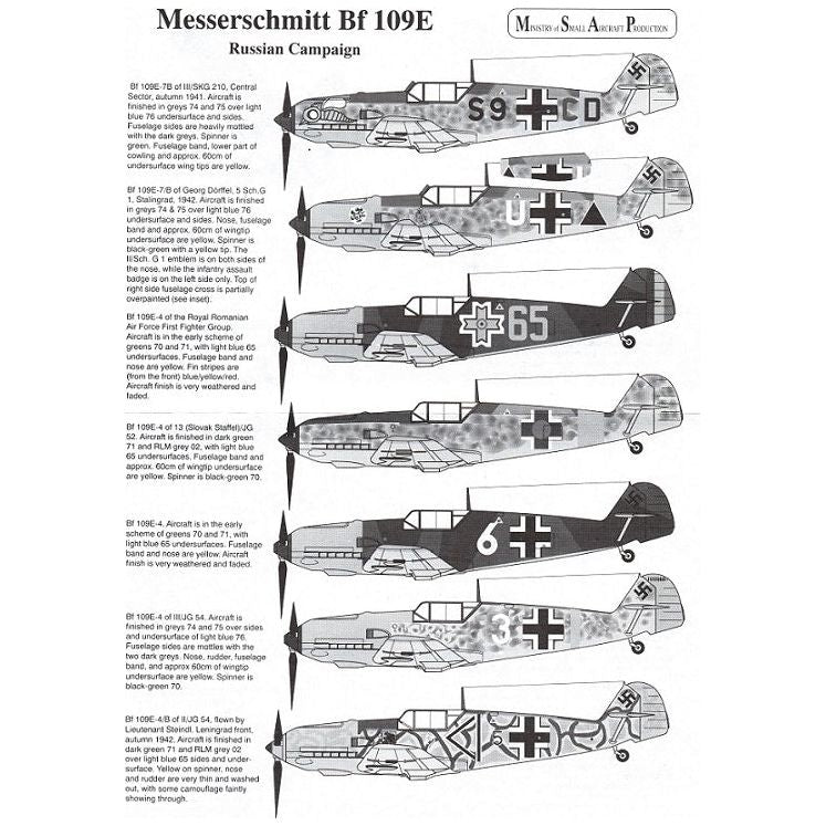 MSAP [7204] Messerschmitt Bf-109E, Russian Campaign, 1/72