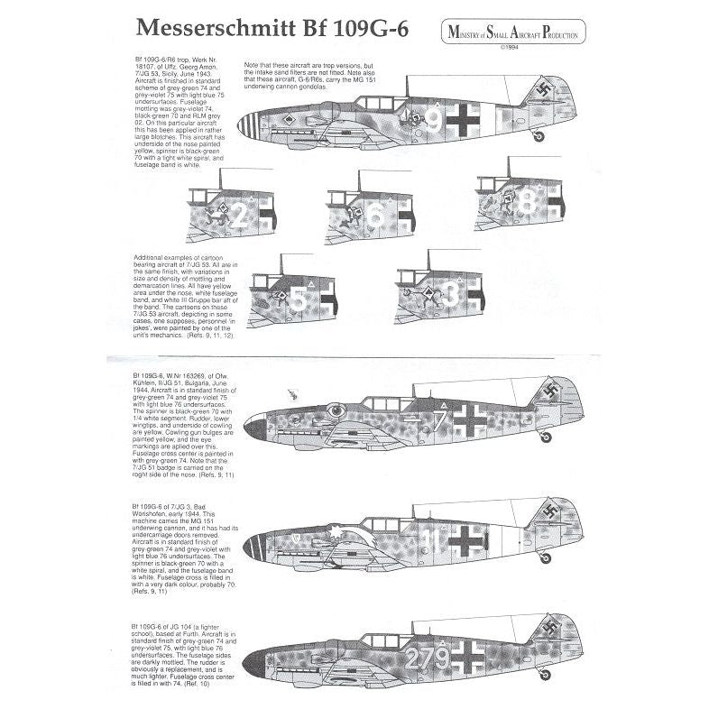 MSAP [7215] Messerschmitt Bf-109G-6, fuselage art, 1/72