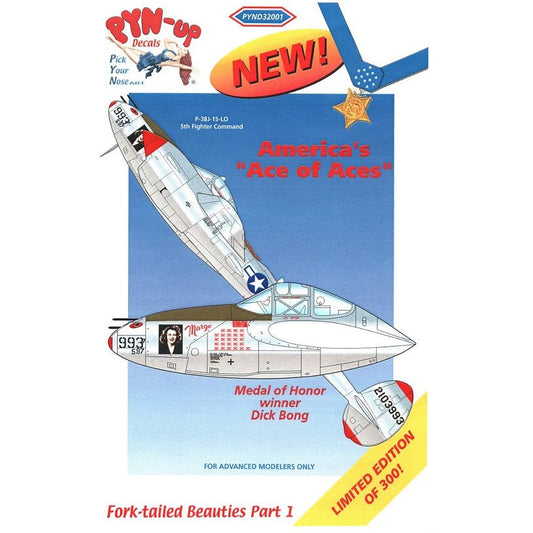 Pyn-up Decals [PYND32001] America's Ace of Aces - Dick Bong, P-38J Lightning "Marge", 1/32