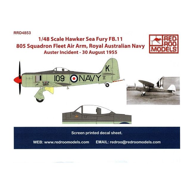 Red Roo [RRD48053] Hawker Sea Fury FB.11 - 845 Sqn Fleet Air Arm, RAN - Auster incident 30Aug 1955, 1/48