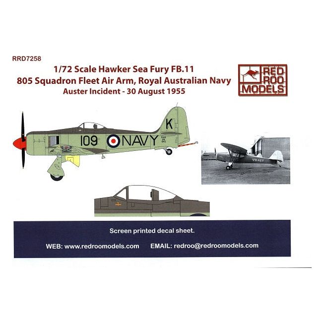 Red Roo [RRD72058] Hawker Sea Fury FB.11 - 845 Sqn Fleet Air Arm, RAN - Auster incident 30Aug 1955, 1/72
