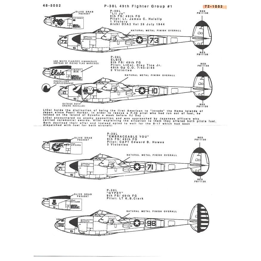 Repliscale [72-1052] P-39J/L Lightning, 49th FG #1, 1/72