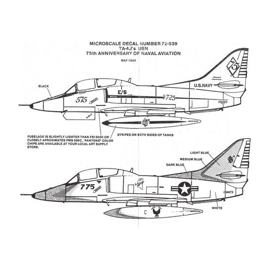 Superscale [MD72-539] TA-4J Skyhawk - 75th Anniversary of Aviation, 1/72