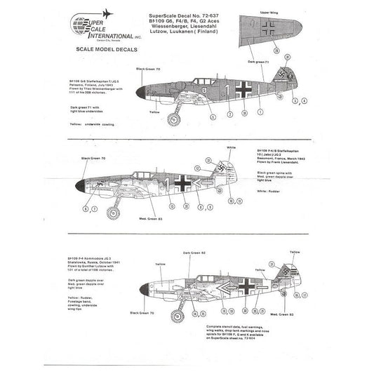 Superscale [MD72-637] Bf-109 Aces, 1/72