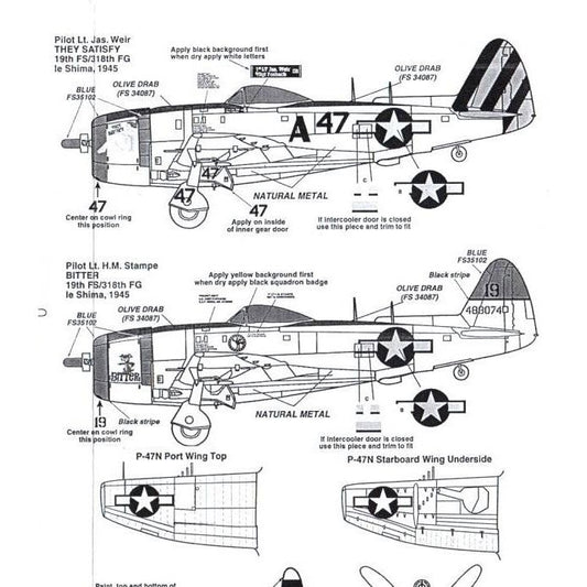 Superscale [MD48-575] P-47N Thunderbolts "Bitter" & "They Satisfy", 1/48