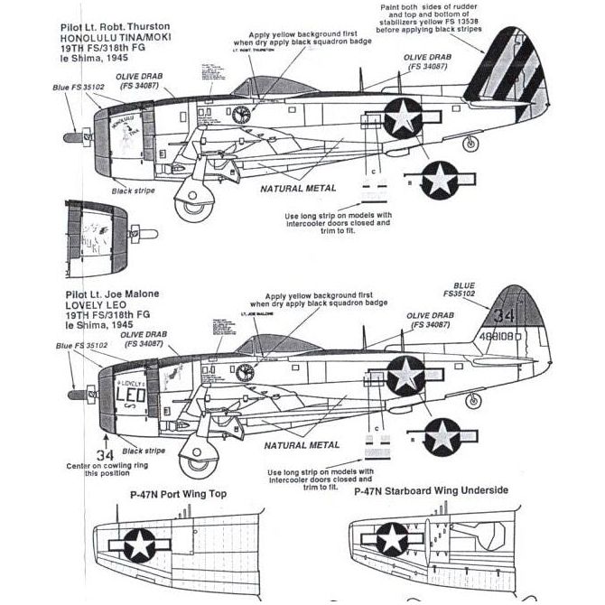 Superscale [MD48-576] P-47N Thunderbolts "Honolulu Tina/Moki" & "Lovely Leo", 1/48