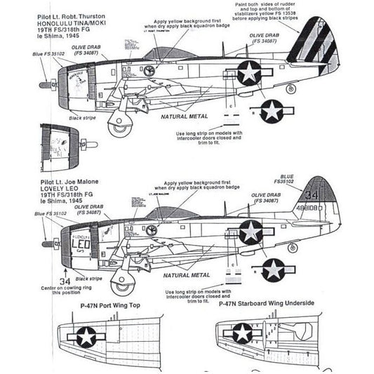 Superscale [MD48-576] P-47N Thunderbolts "Honolulu Tina/Moki" & "Lovely Leo", 1/48