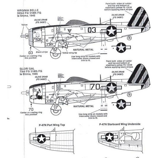 Superscale [MD48-577] P-47N Thunderbolts "Virginia Belle" & "Glori Gal", 1/48