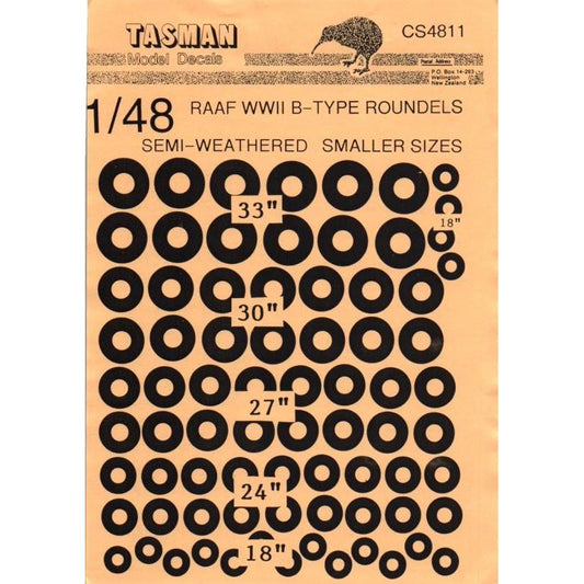 Tasman [CS4808] RAAF Type B roundels - semi-weathered (larger sizes), 1/48