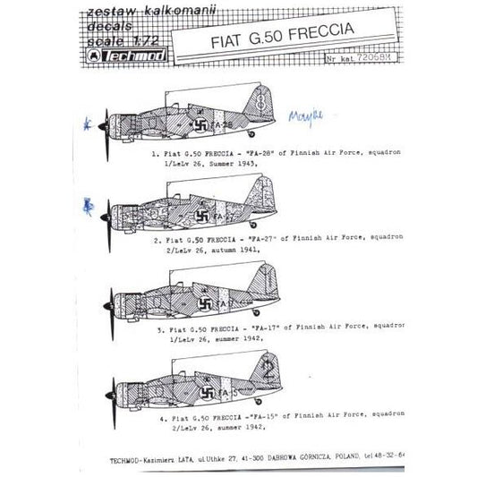 Techmod [72068] Fiat G.50 Freccia, 1/72