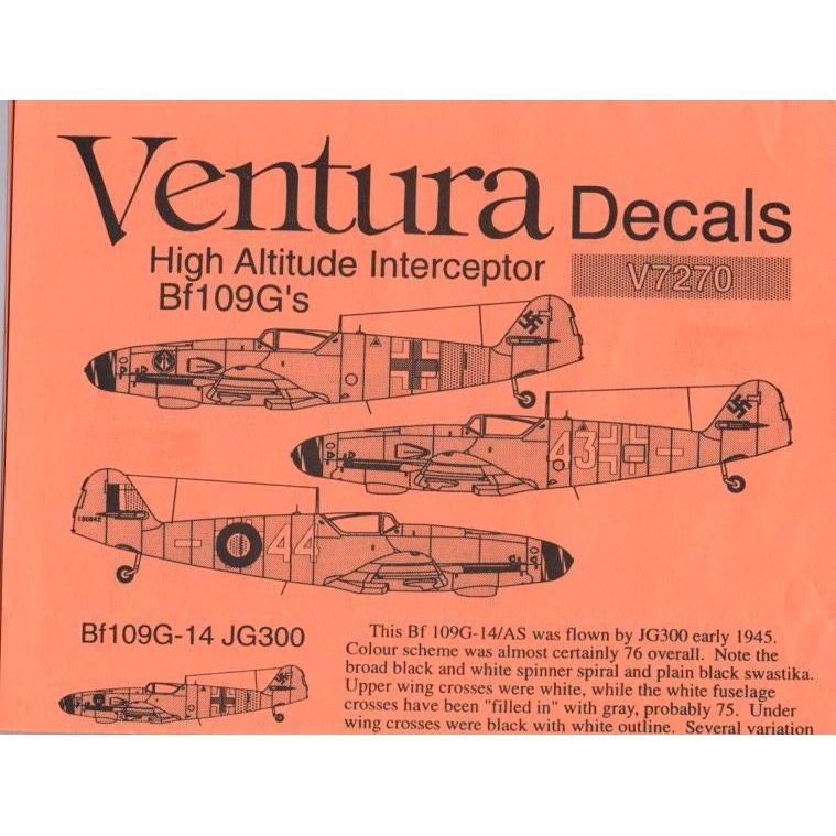 Ventura [V7270] High Altitude Interceptor Bf-109G-14, 1/72