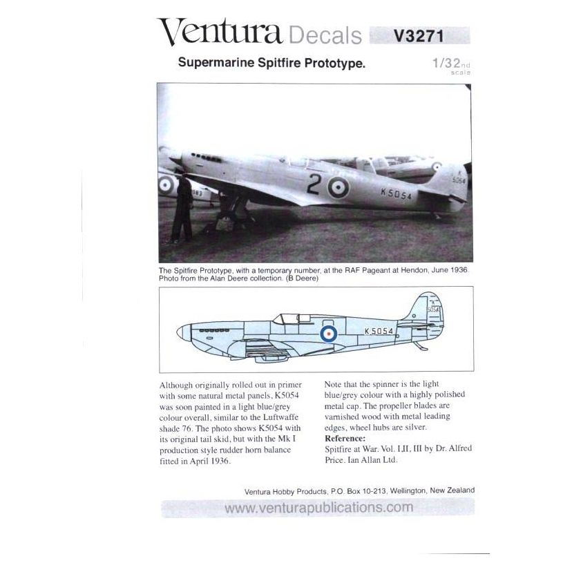 Ventura [V3271] Supermarine Spitfire Prototype, 1/32