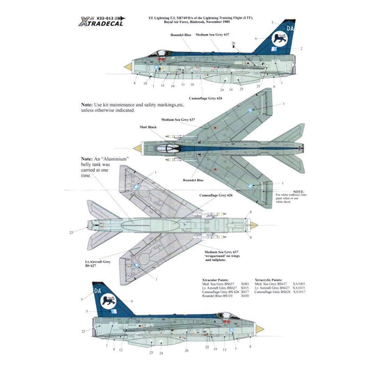 Xtradecal [X32012] EE Lightning F.3, RAF Binbrook, 1/32