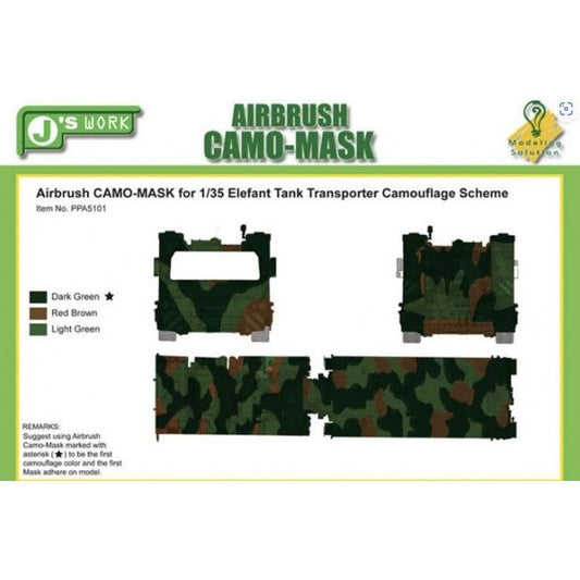 J Work [PPA5101] Camo-Mask for Elefant Tank Transporter Camouflage Scheme, 1/35