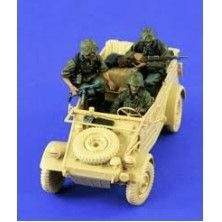 Verlinden, [1381], SS Kubelwagen Crew (3), 1/35