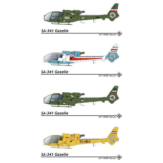 Lift Here [X-72LH] Aerospatiale/Soko SA-341 Gazelle in Yugoslavia, 1/72 ↨