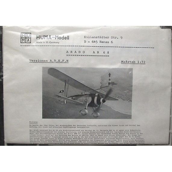 Huma, [unknown] Arado Ar-68, 1/72
